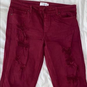 Lightly worn stretchy ripped jeans